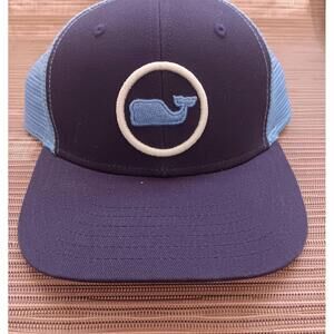 Vineyard Vines Kids Cap Navy Light Blue Whale Trucker Snapback Coastal NWOT